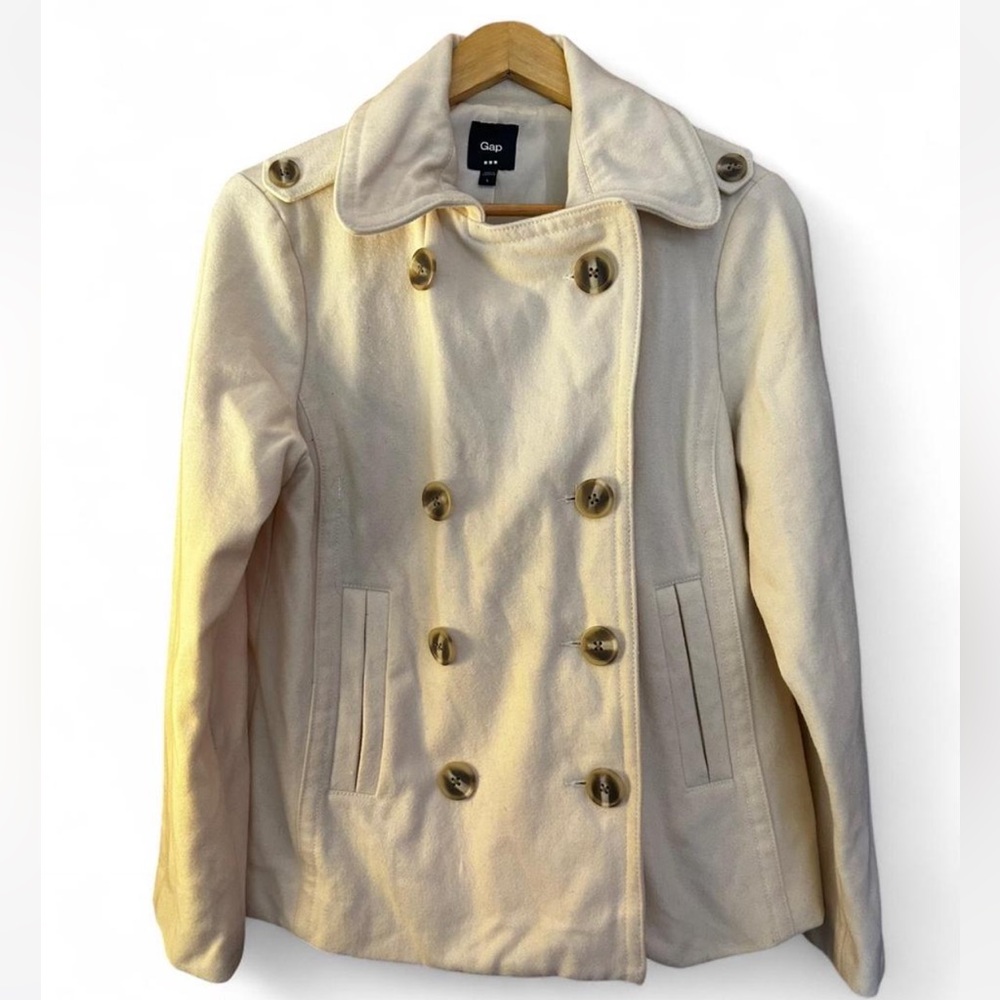 SOLD / GAP White Pea Coat - Picture 3 of 11